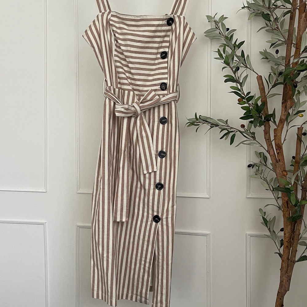 Wishlist Apparel striped dress with buttons, size L